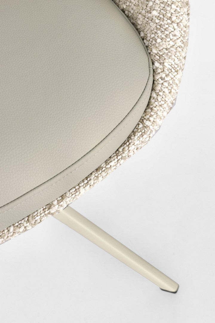 Drehstuhl Averik Beige von Bizzotto, Nahaufnahme von Bezug und Verarbeitung (2), im STUFF Shop