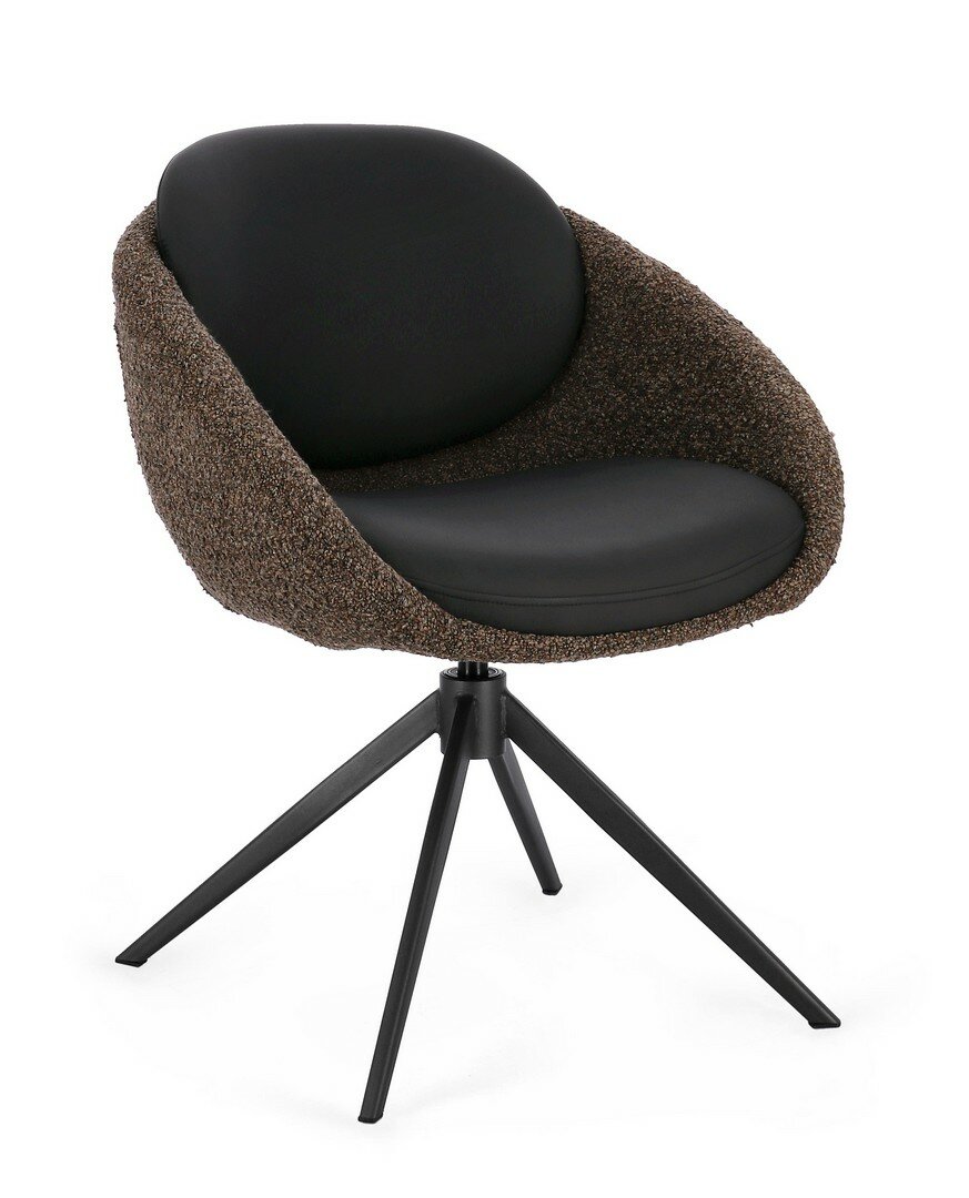 Drehstuhl Averik Kaffeebraun von Bizzotto, freigestellt in der Frontansicht, B 60 × T 62 × H 80 cm, im STUFF Shop