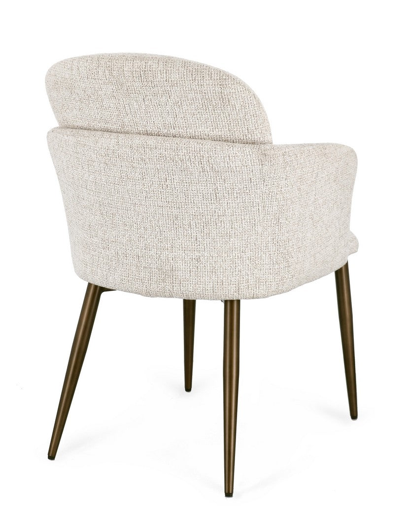 Stuhl Ercilla Hellbeige von Bizzotto von hinten gesehen, im STUFF Shop