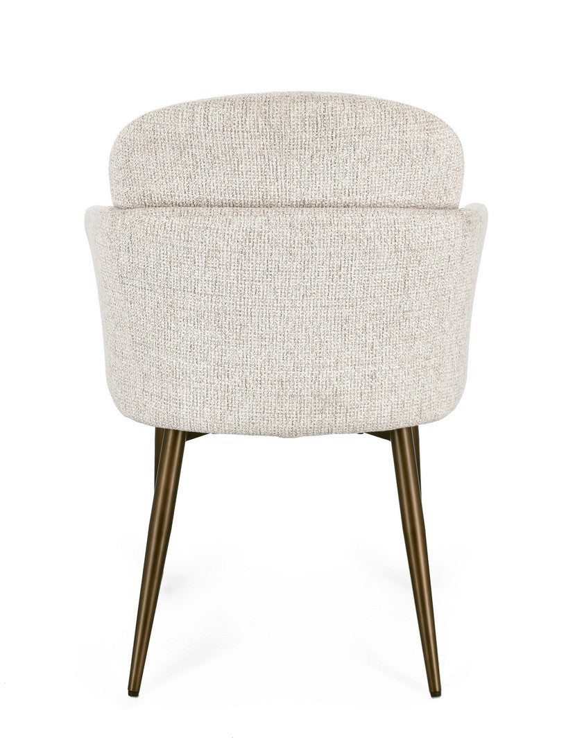 Stuhl Ercilla Hellbeige von Bizzotto, freigestellte Ansicht aus einem zweiten Blickwinkel, im STUFF Shop