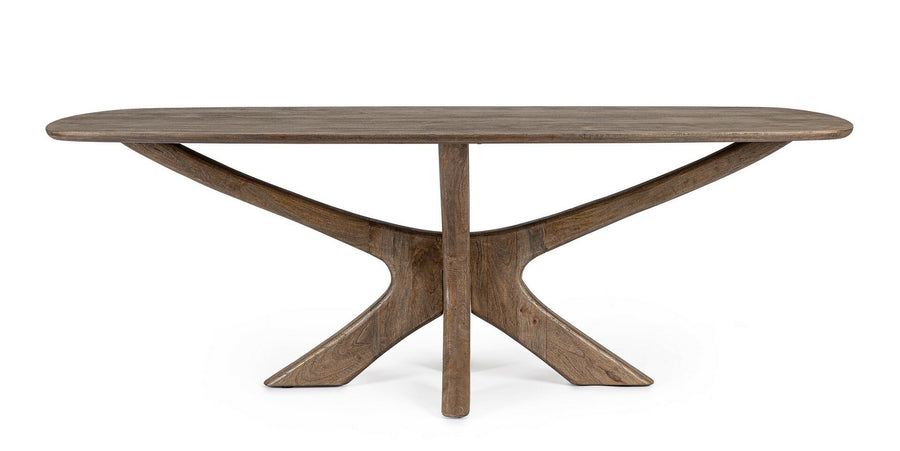 Esstisch Garcia von Bizzotto aus massivem Mangoholz mit verflochtenem Gestell, B 220 x T 100 x H 76 cm, im STUFF Shop
