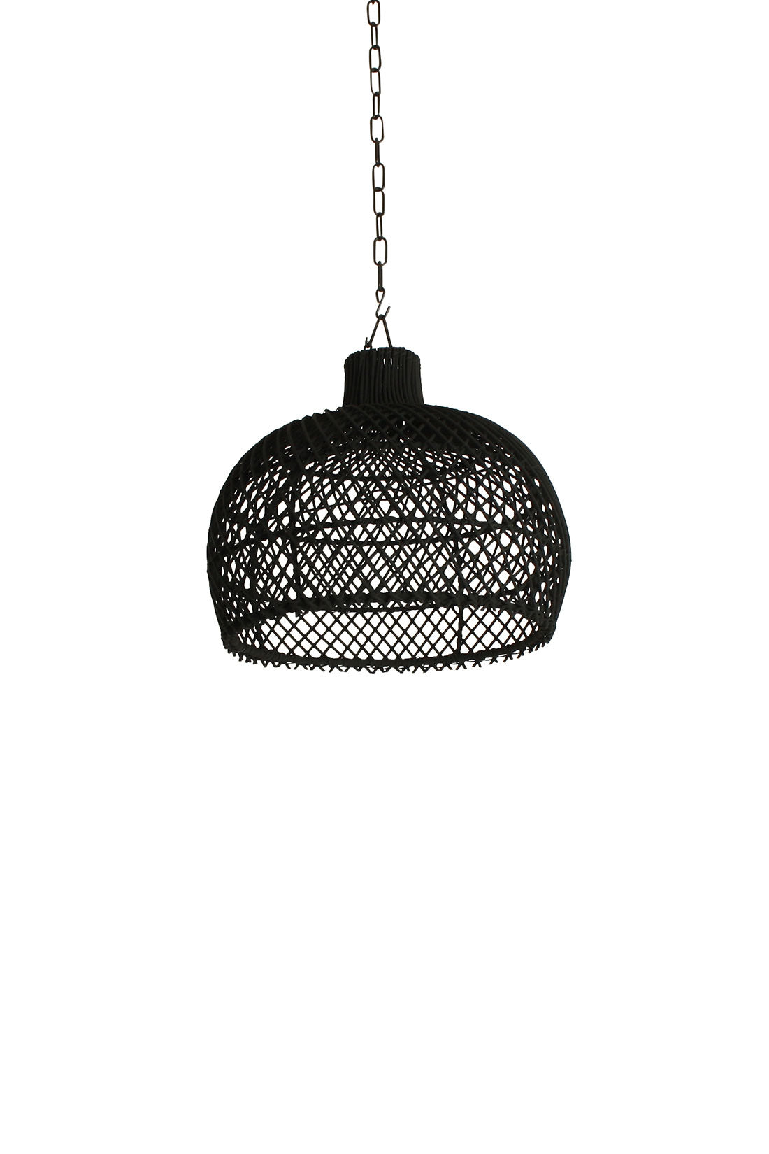 Rattan Lampe Maze Handmade black Ø 42cm
