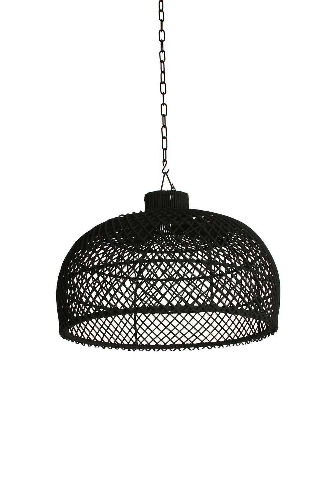 Rattan Lampe Handmade black Maze