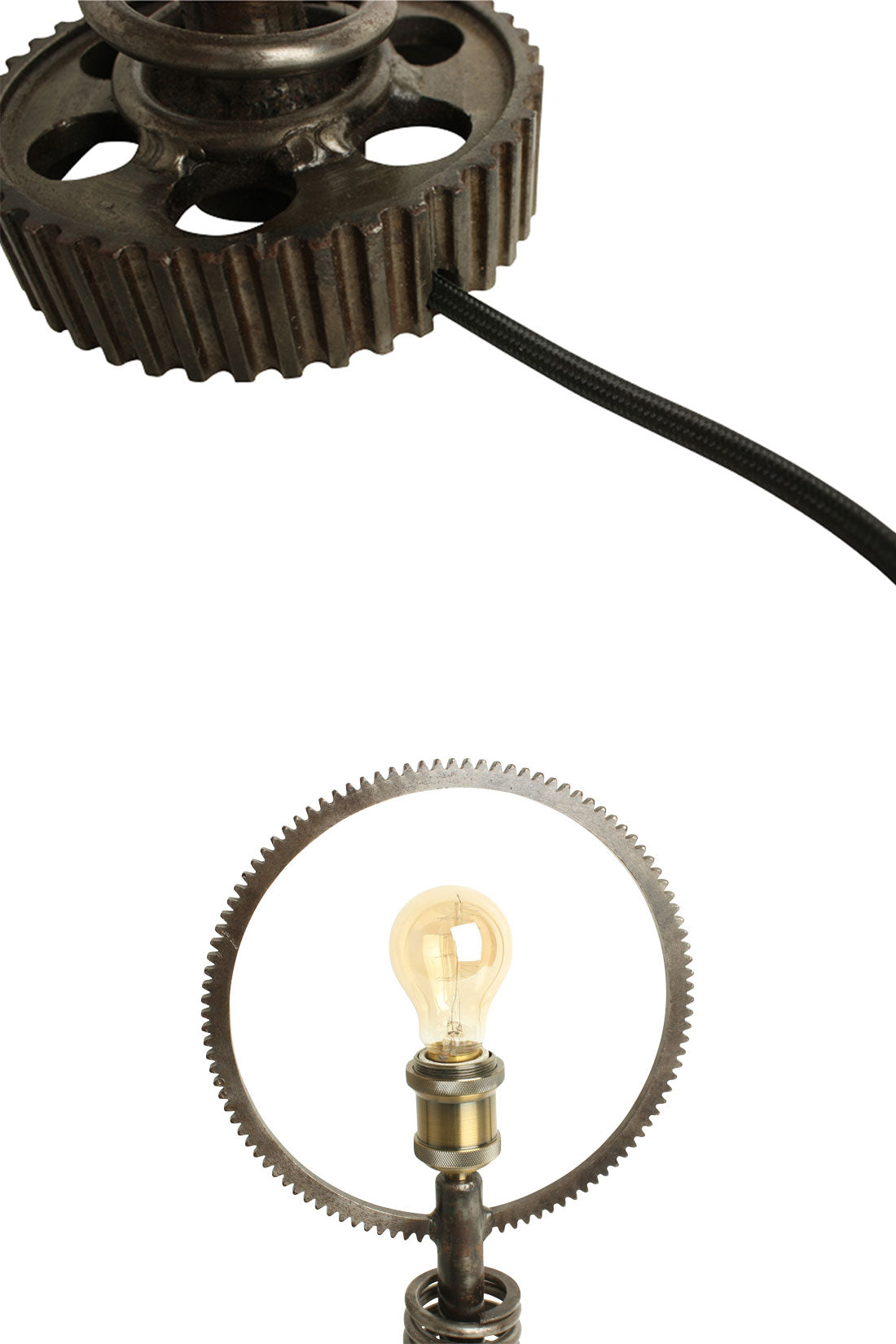 Design Tischleuchte aus alten Motorradteilen Vintage Loft Style
