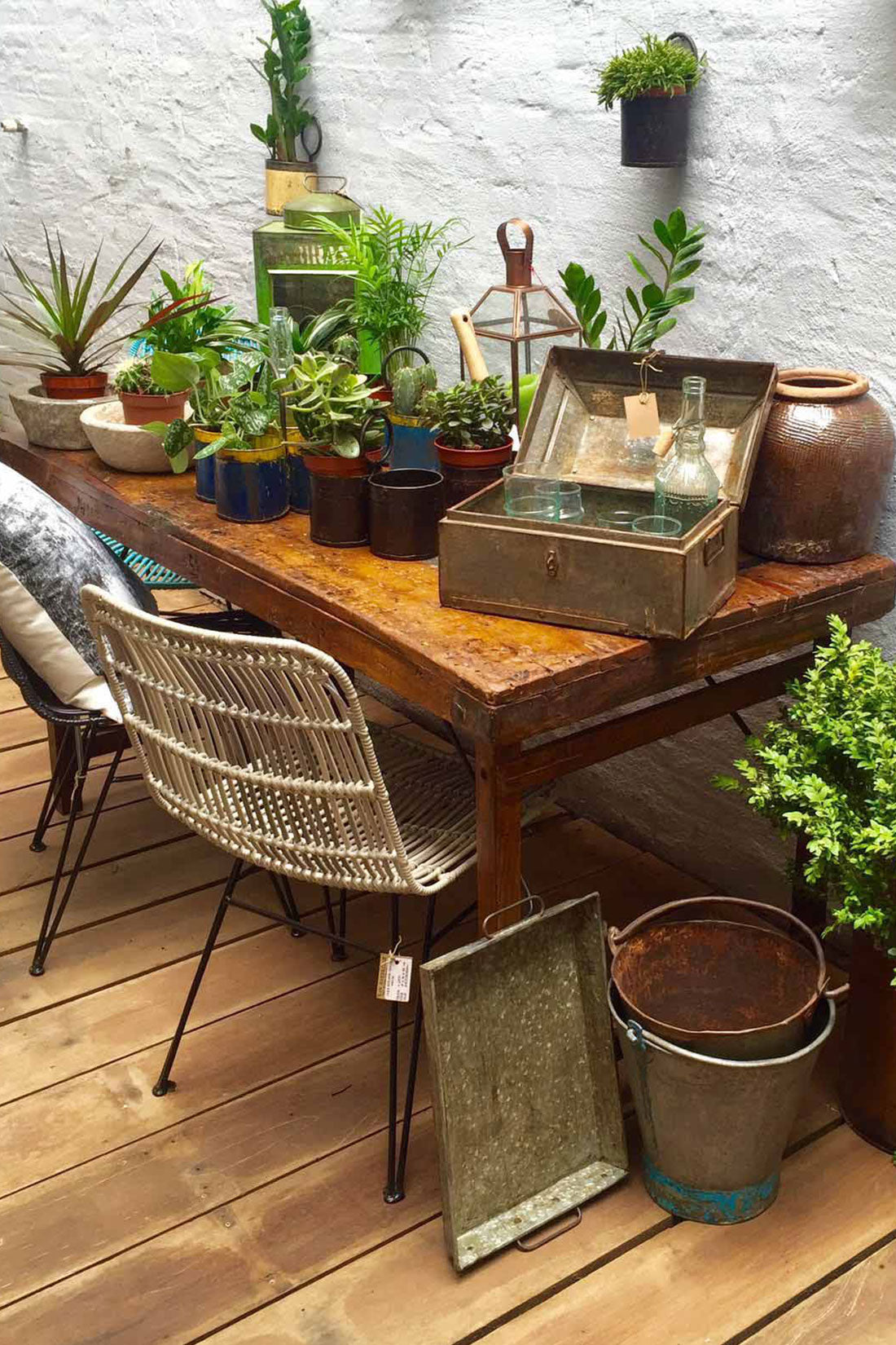 STUFF Loft Vintage Esstisch Tisch aus Holz klappbar Shabby-Chic brown