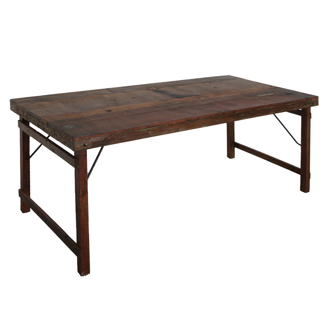STUFF Loft Vintage Esstisch Tisch aus Holz klappbar Shabby-Chic brown