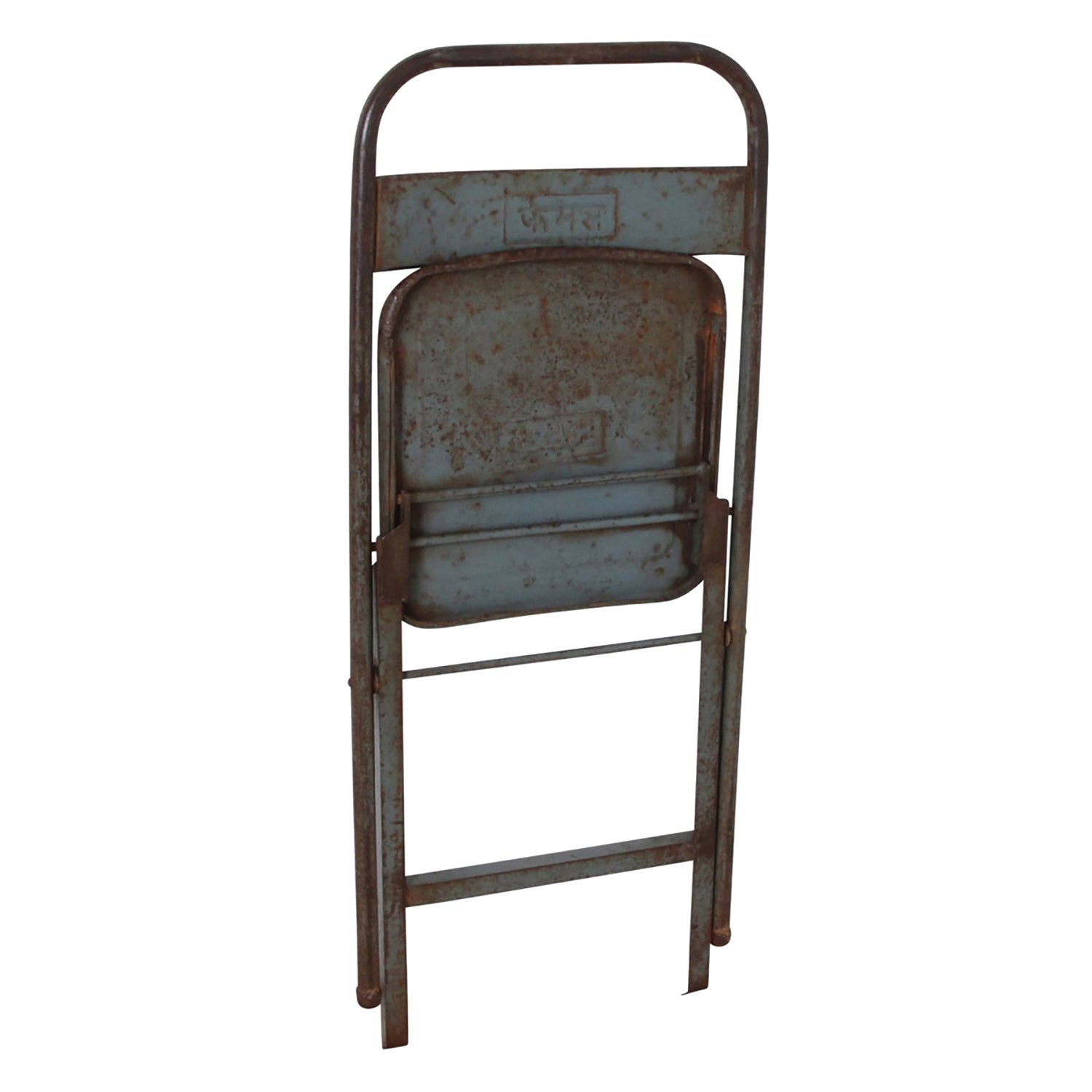 Vintage Klappstuhl in Blau-Grau