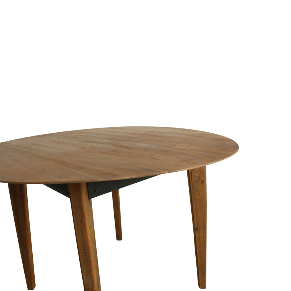 Esstisch Craftsman rund aus recyceltem Teakholz