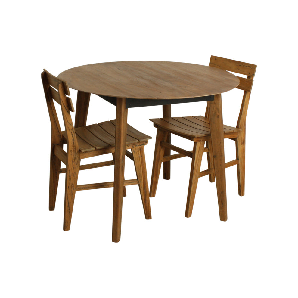 Esstisch Craftsman rund aus recyceltem Teakholz