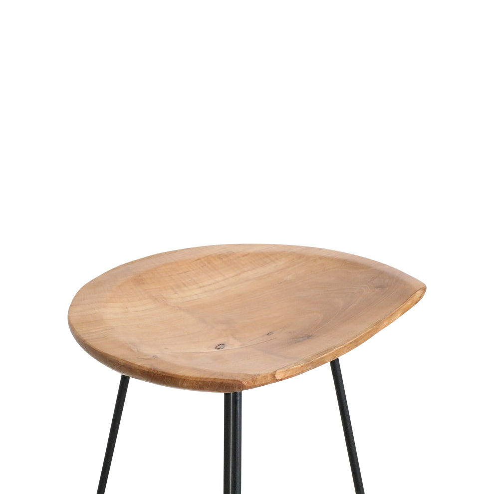 Barhocker Loft Frame Teak Natural aus Teakholz und Metall | STUFF Loft