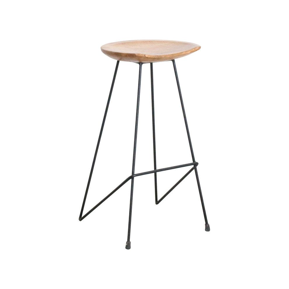 Barhocker Industrial Loft Style aus Teakholz