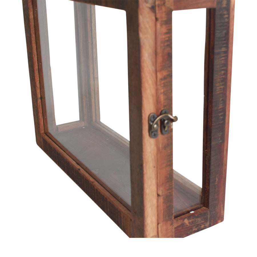 Deko-Kasten Schaukasten Vitrine Vintage aus Glas & Altholz
