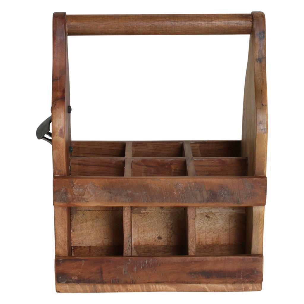 Flaschenträger aus Holz im Vintage Design mit Flaschenöffner