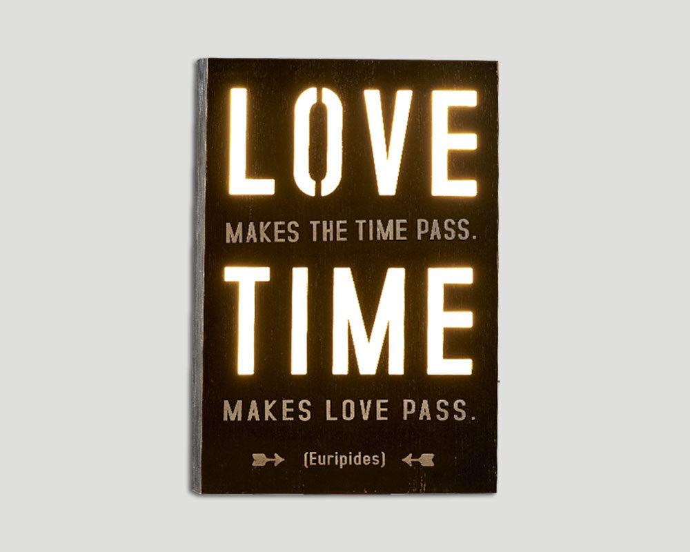 Bilder-Set Beleuchtet Love Time and Friend von Dialma Brown, 2-tlg