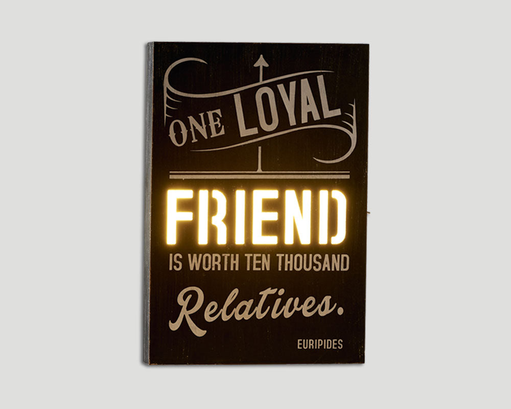 Bilder-Set Beleuchtet Love Time and Friend von Dialma Brown, 2-tlg