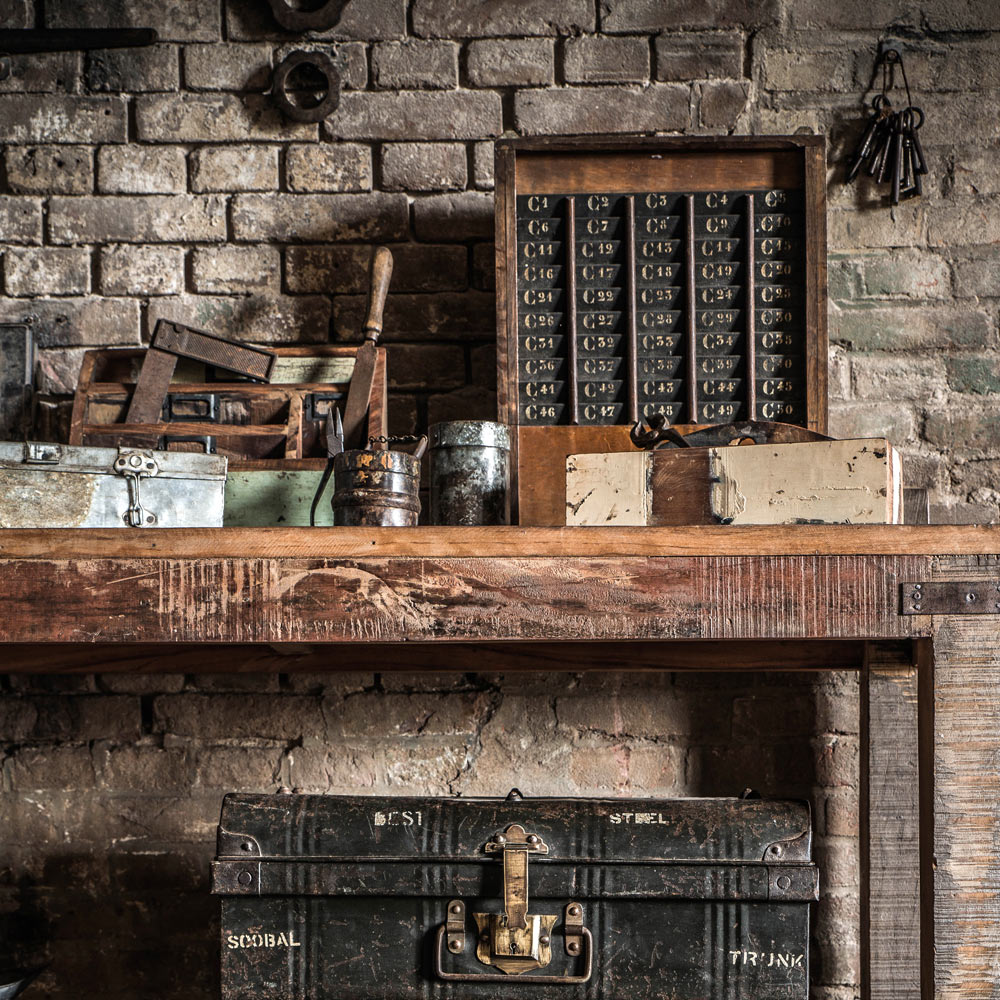 Büro-Organizer aus Altholz vintage Shabby-Chic