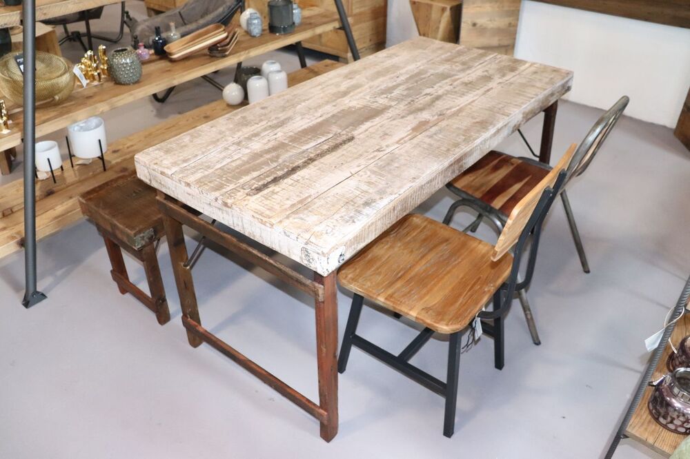 Vintage Esstisch Tisch aus Holz klappbar Shabby Chic white