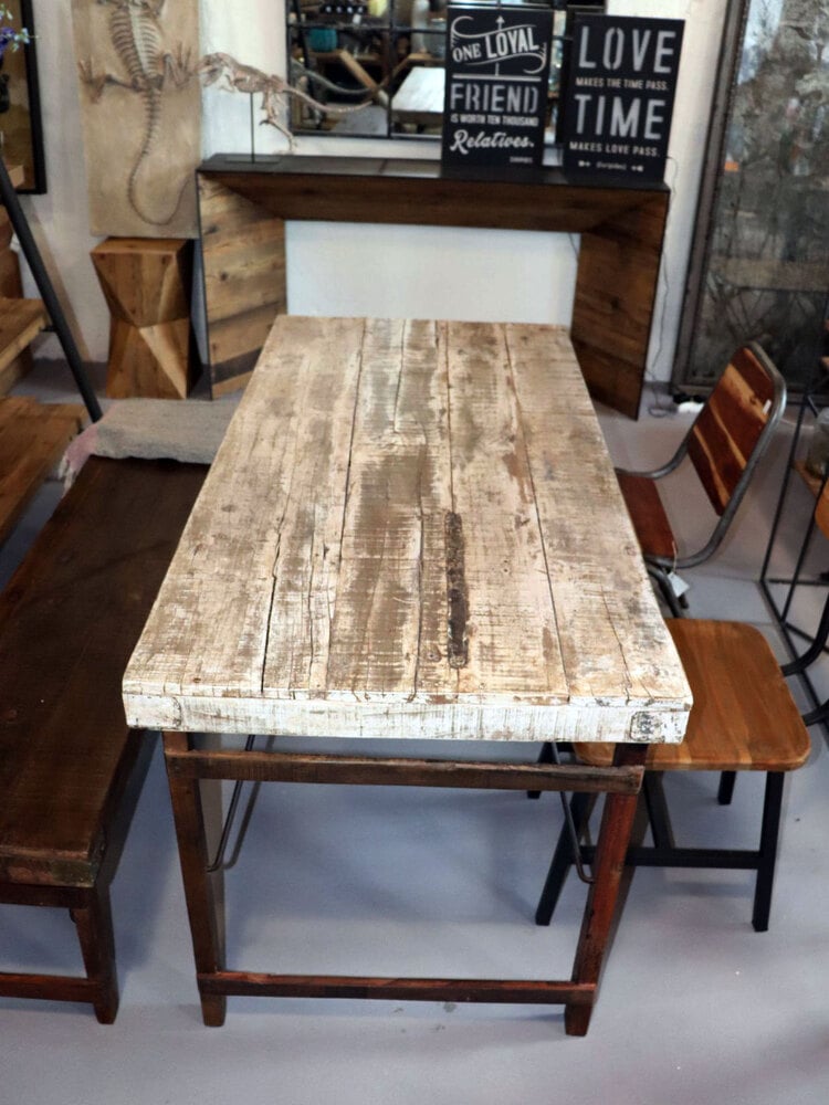 Vintage Esstisch Tisch aus Holz klappbar Shabby Chic white
