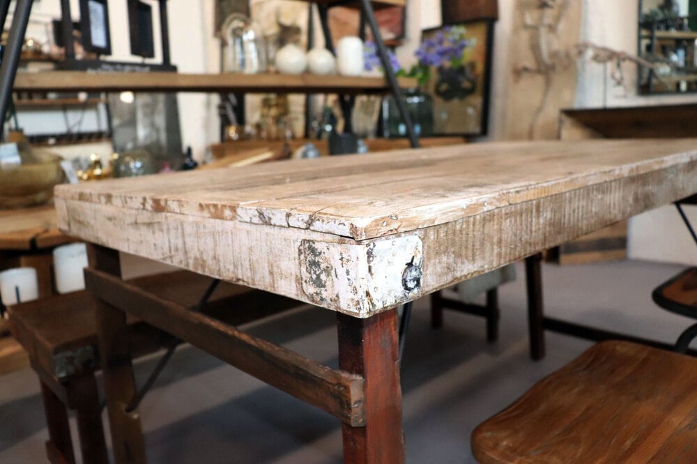 Vintage Esstisch Tisch aus Holz klappbar Shabby Chic white