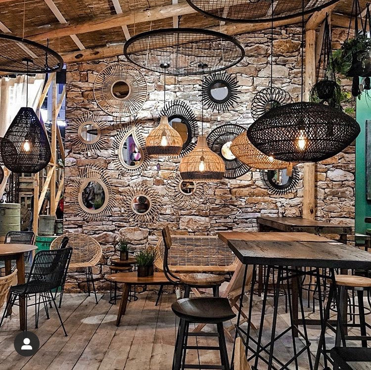 Rattan Lampe Maze Handmade natural