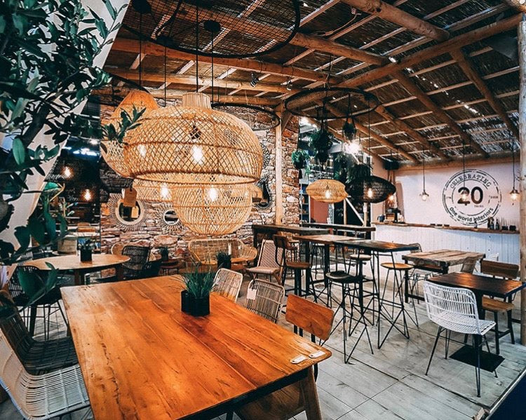 Rattan Lampe Maze Handmade natural