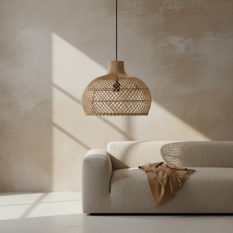 Rattan Lampe Maze Handmade natural small | STUFF Shop