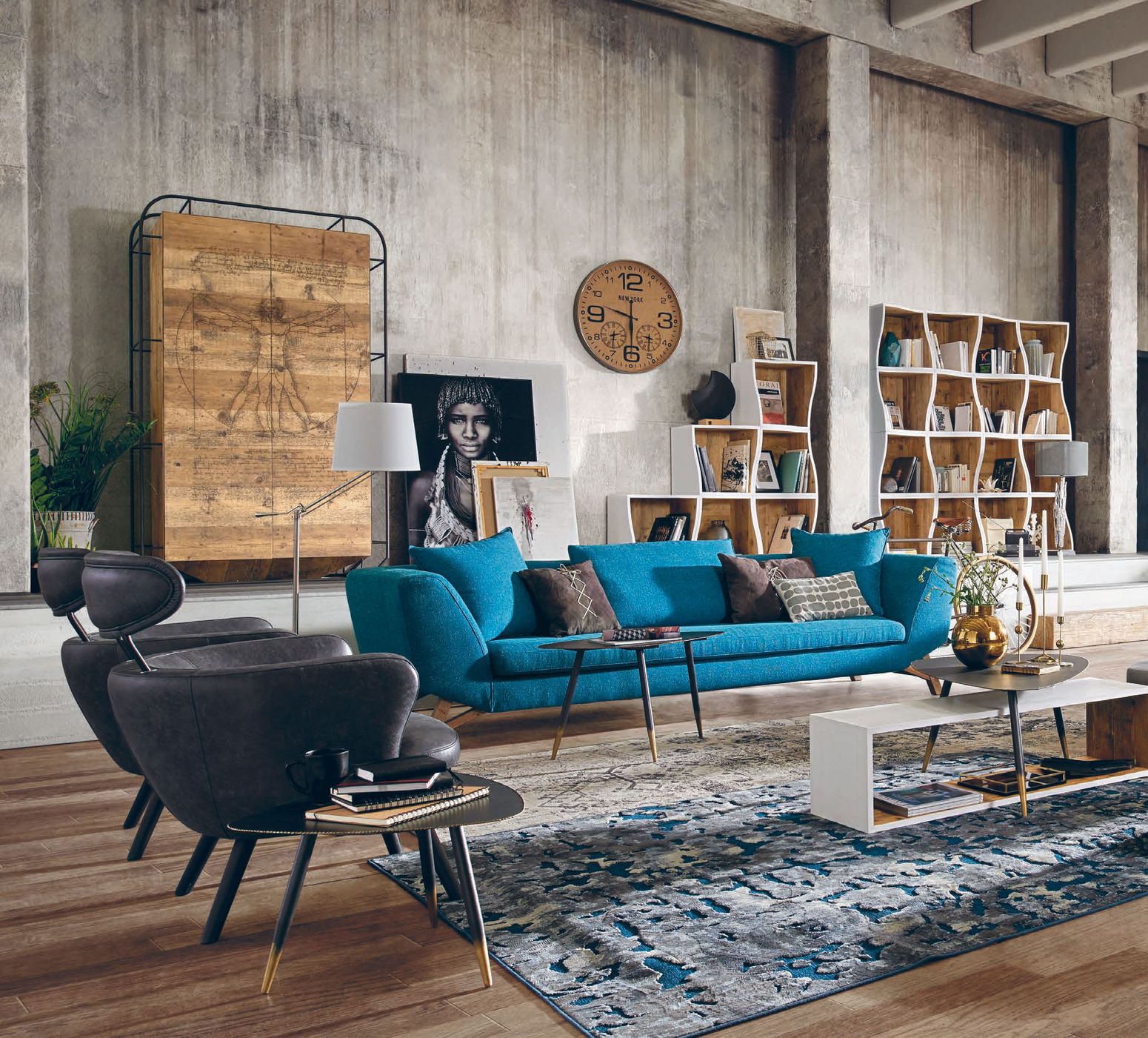 Modulares Bücherregal aus Altholz im Charlet Design, 10 Elemente von Dialma Brown