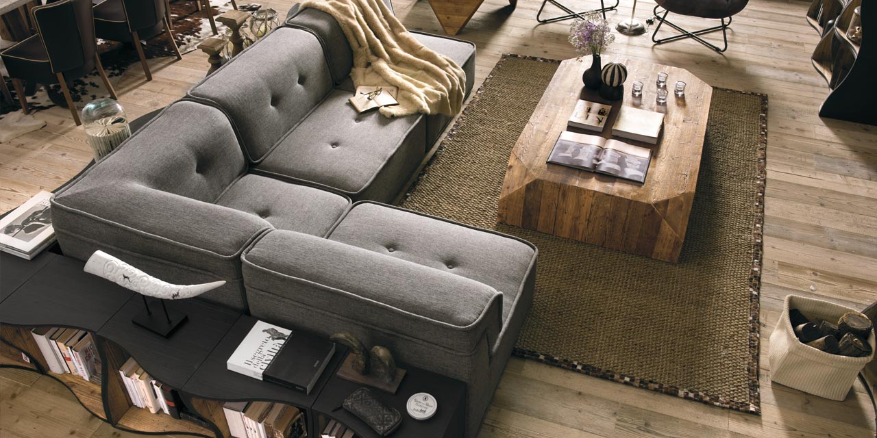 Modulares Bücherregal aus Altholz im Charlet Design, 10 Elemente von Dialma Brown