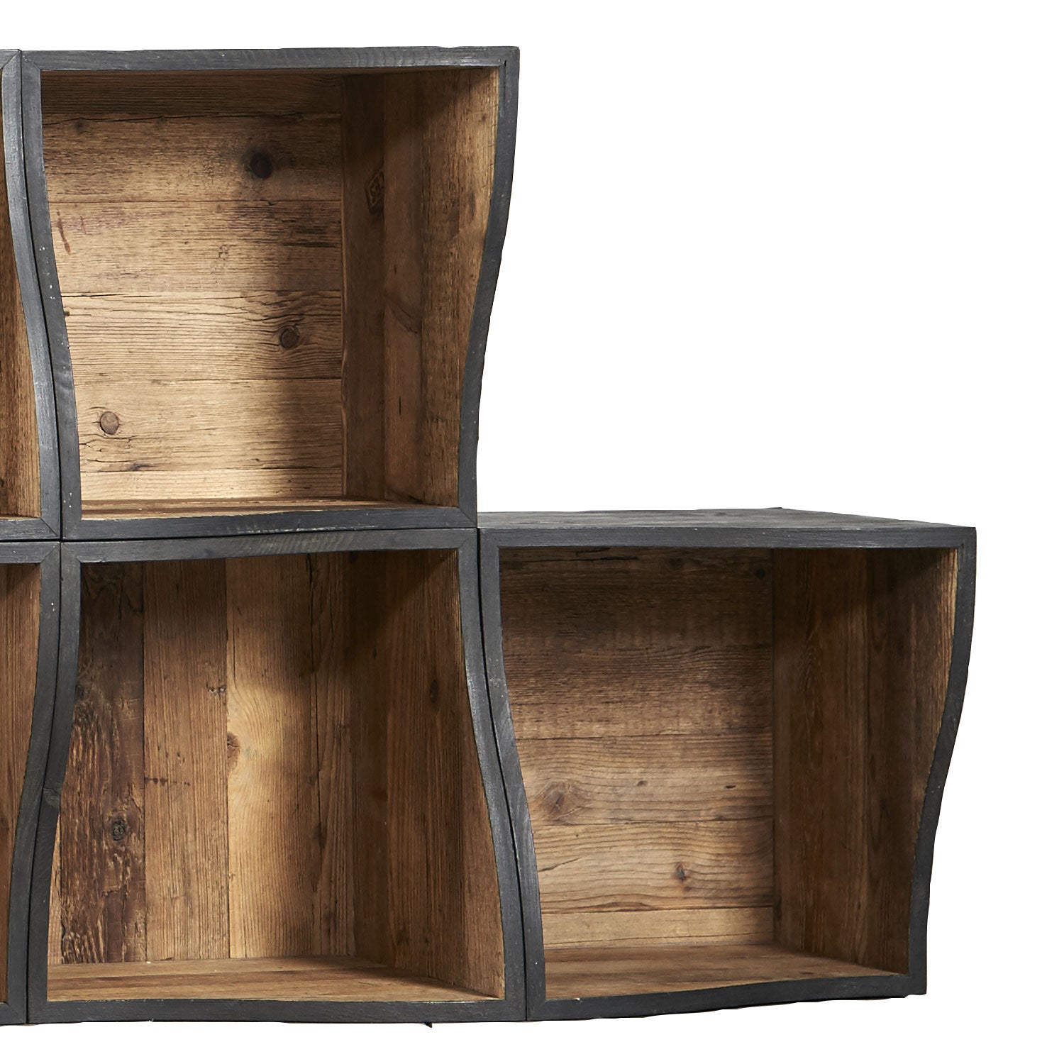 Modulares Bücherregal aus Altholz im Charlet Design, 10 Elemente von Dialma Brown