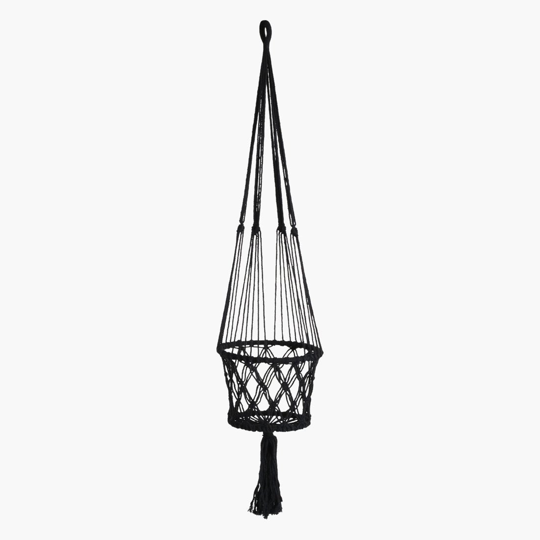 Makramee Blumenampel / Plant Hanger aus Baumwolle Ø 22 cm, H 105 cm