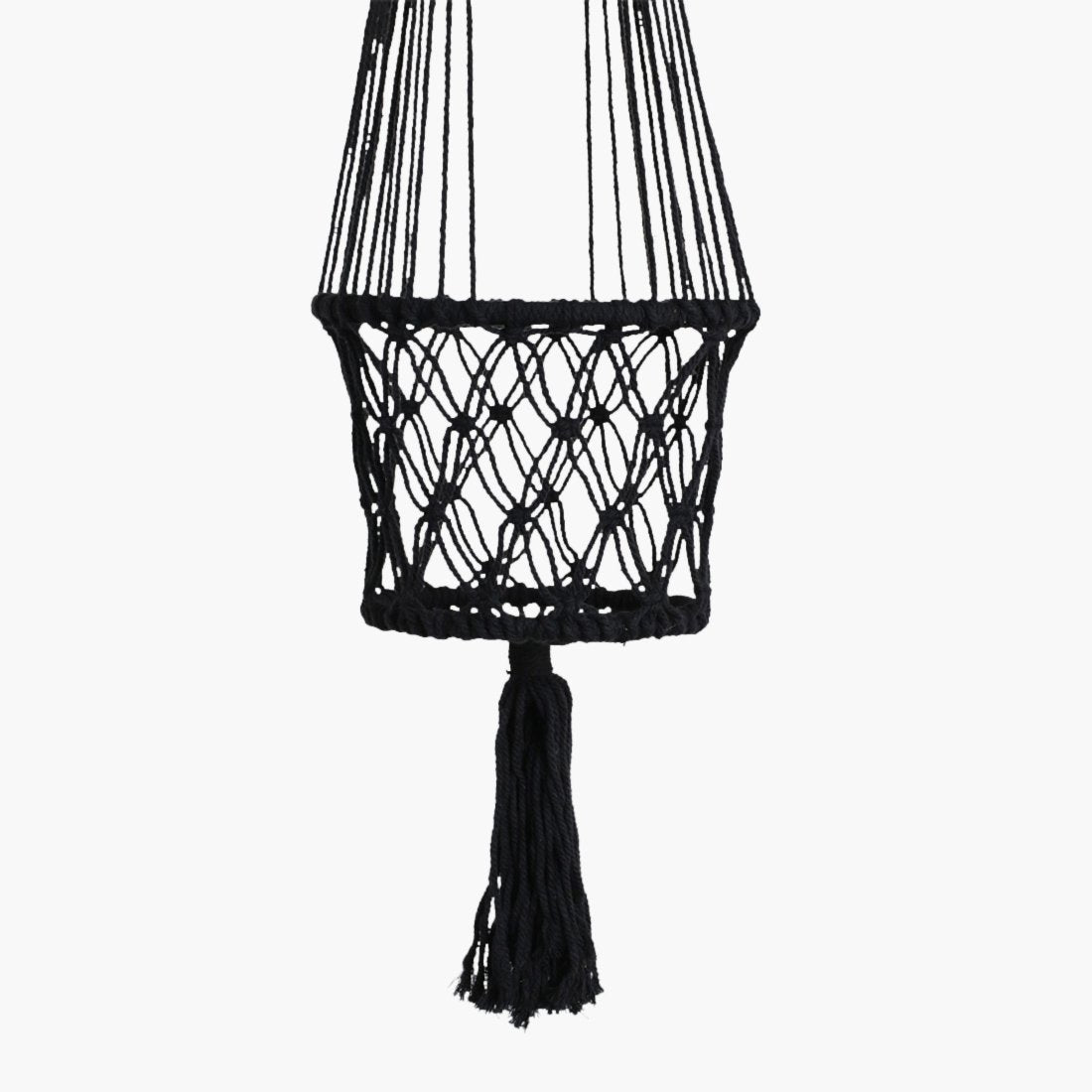 Makramee Blumenampel / Plant Hanger aus Baumwolle Ø 22 cm, H 105 cm