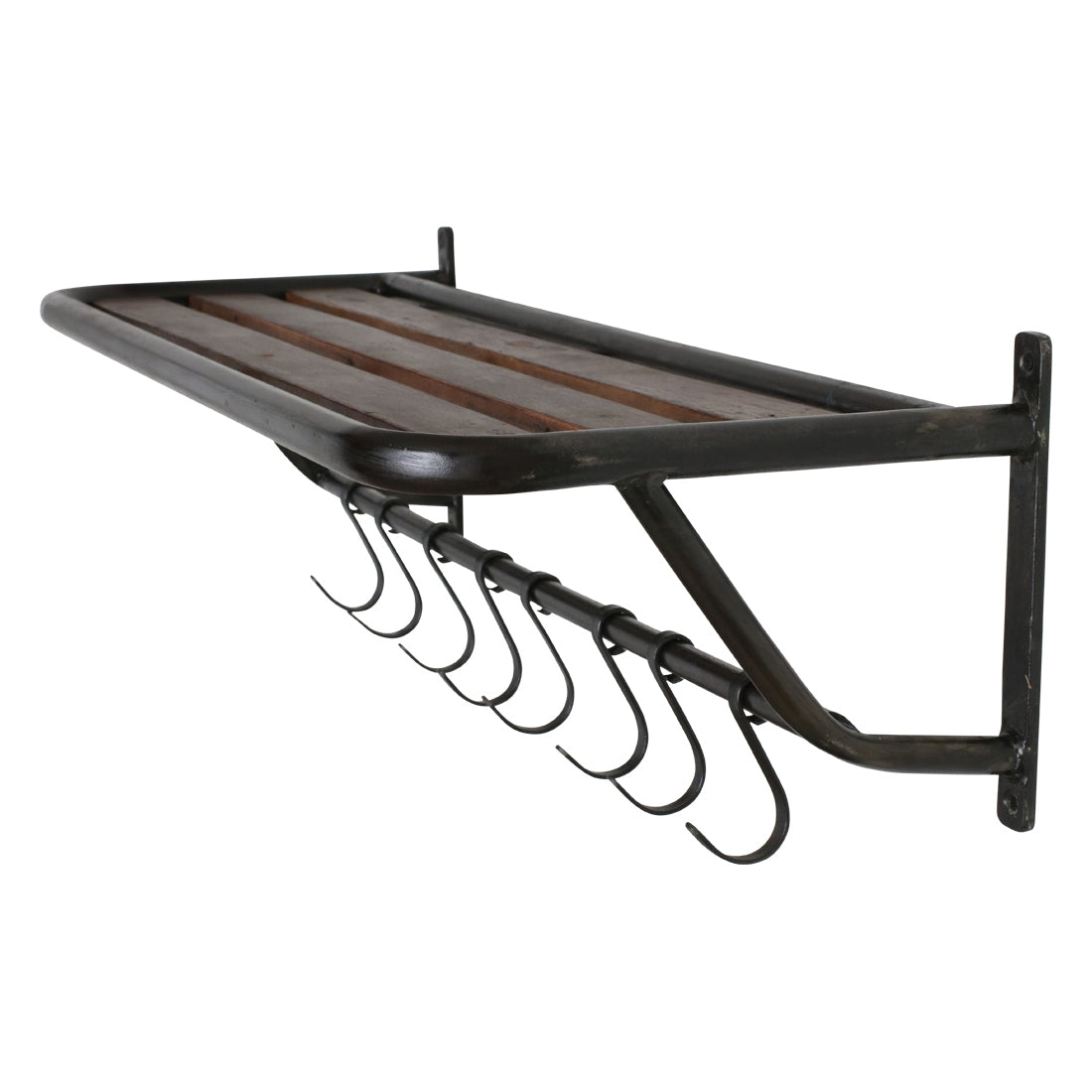 Schwarze Wandgarderobe aus Metall im Industrial Loft Style