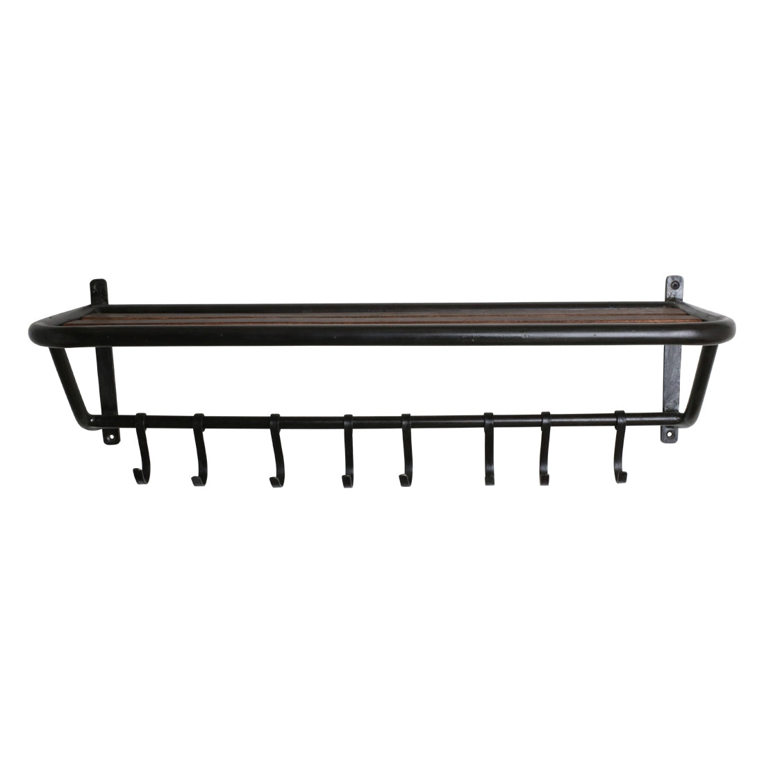 Schwarze Wandgarderobe aus Metall im Industrial Loft Style