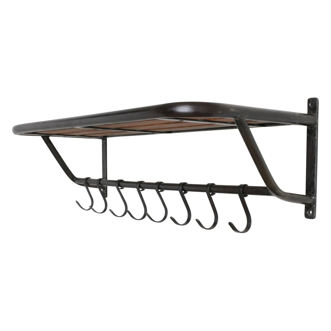 Schwarze Wandgarderobe aus Metall im Industrial Loft Style