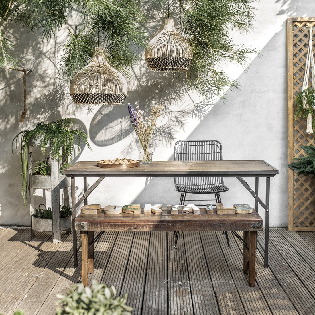 Esstisch im Industrie Loft Style Shabby Dark-Brown | STUFF Loft