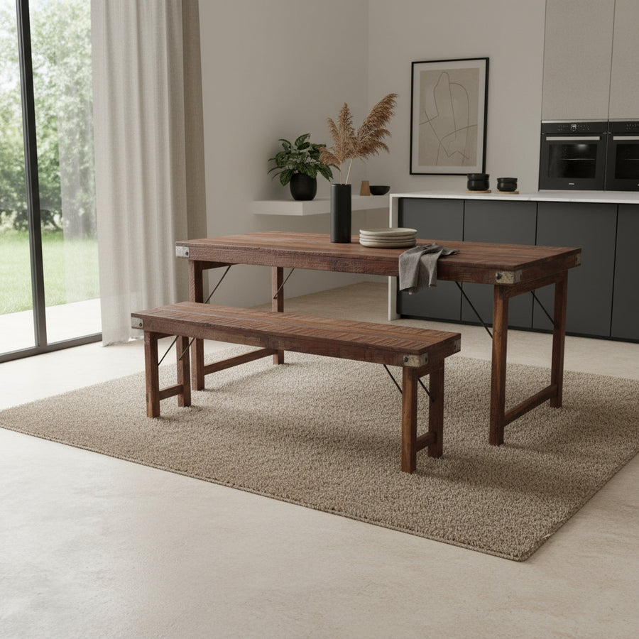 Vintage Bank Klappbank aus Altholz Holz - Holzbank Sitzbank klappbar Maße: ca. 120x36x45 cm (LxDxH) | STUFF Shop