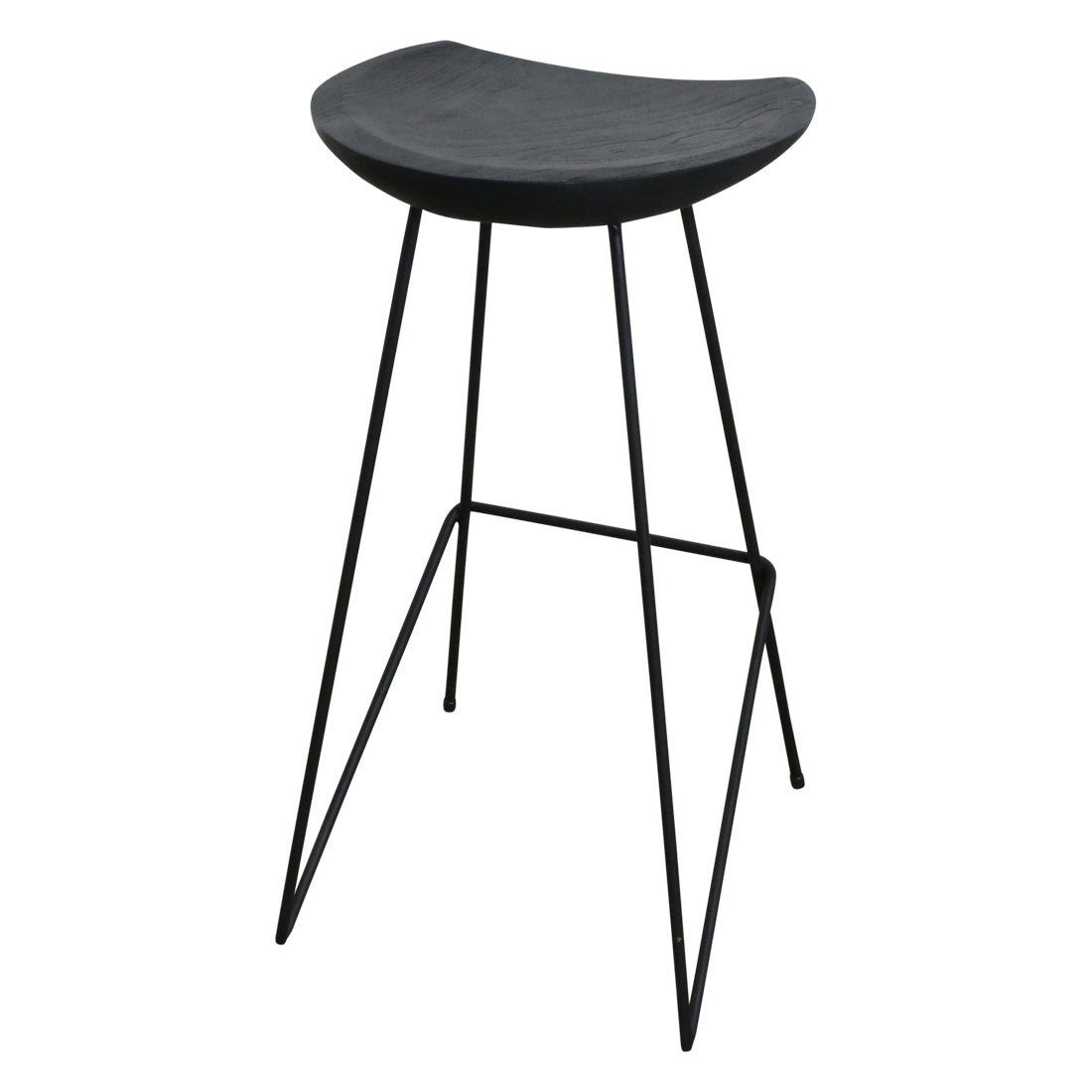 Barhocker Teak Industrial Loft Style - Black Edition