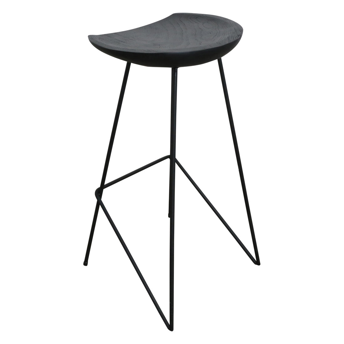 Barhocker Teak Industrial Loft Style - Black Edition