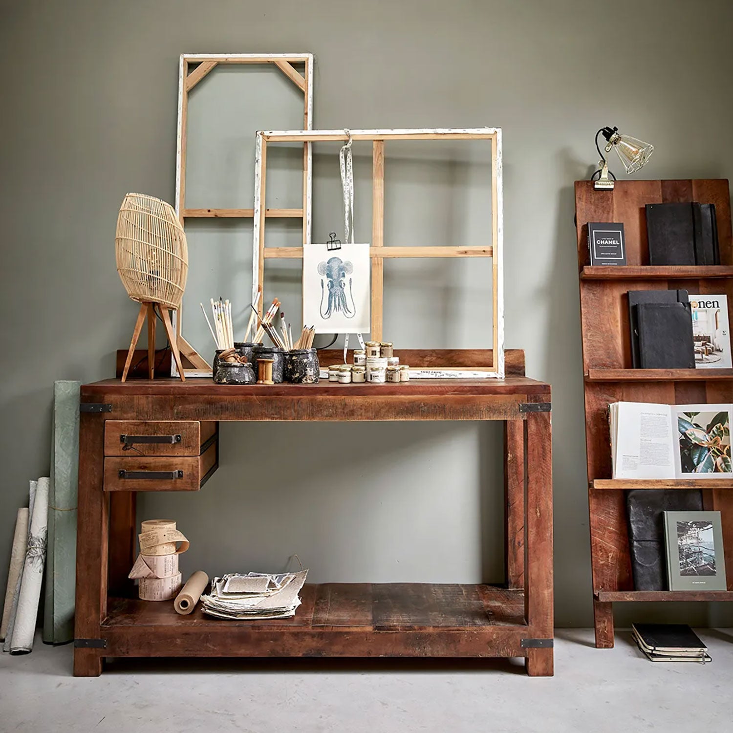 Konsolentisch Heritage im Werkbank-Stil aus recyceltem Holz