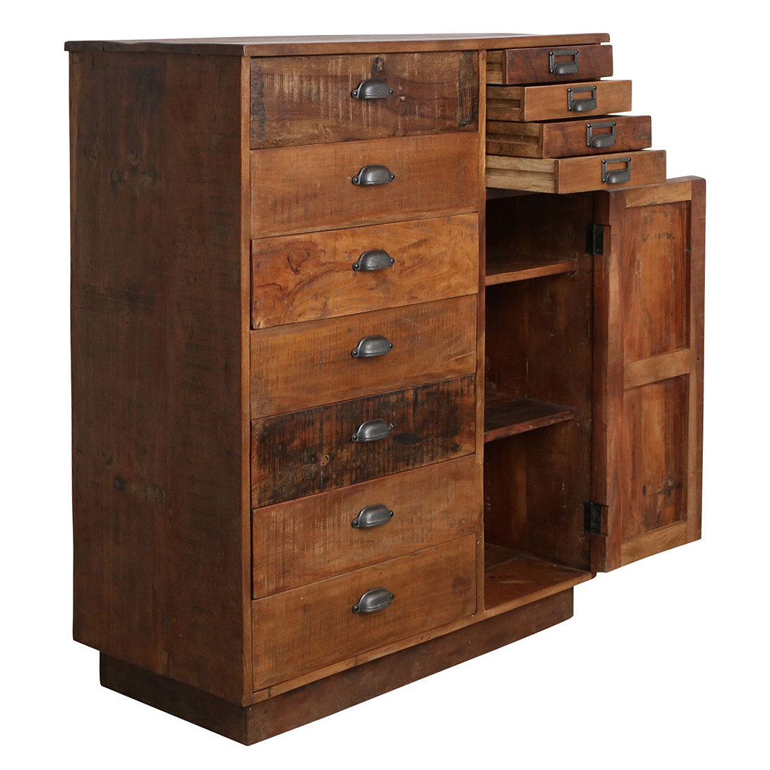 Kommode STUFF Loft Kollektion mit 11 Schubladen aus recyceltem Altholz und Metall