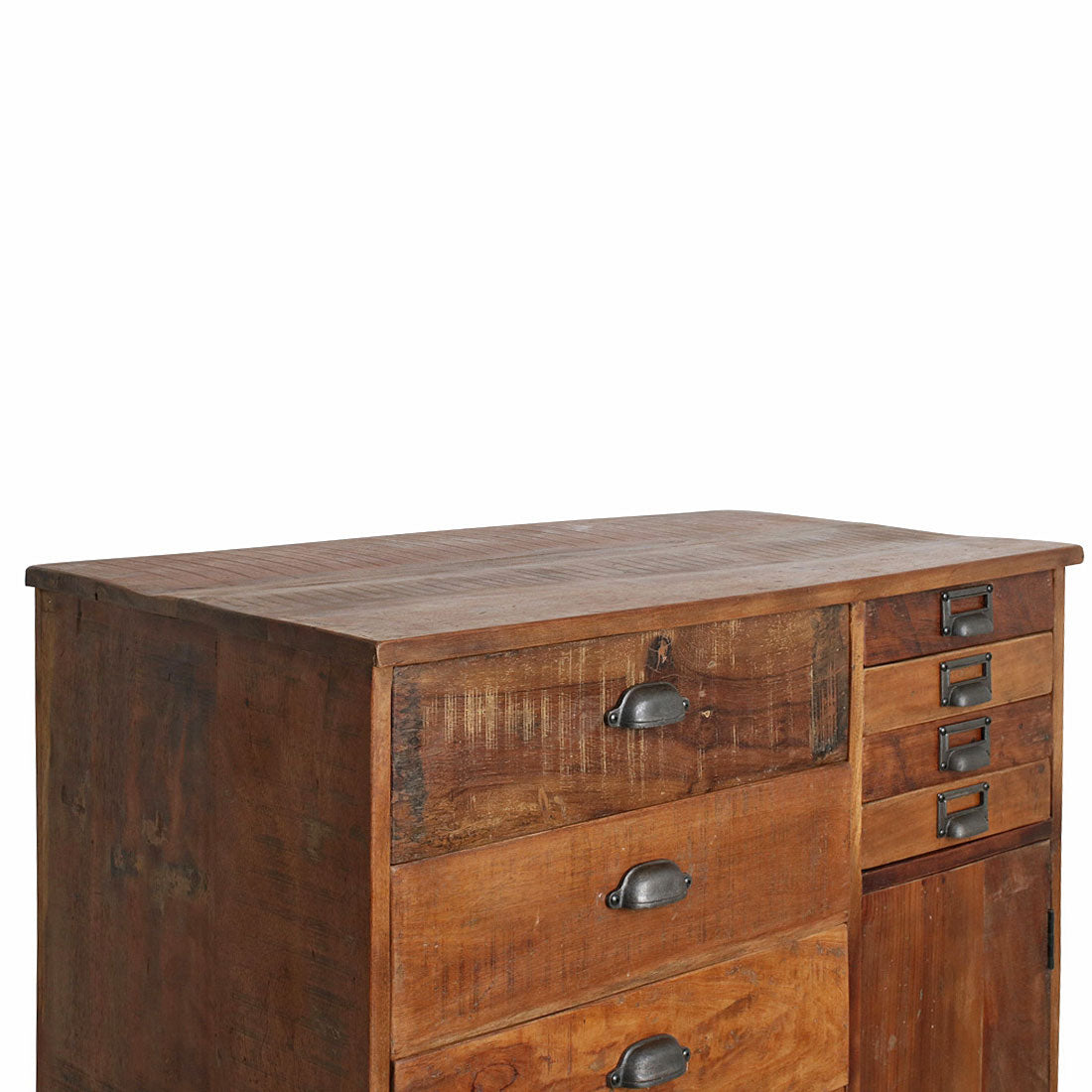 Kommode STUFF Loft Kollektion mit 11 Schubladen aus recyceltem Altholz und Metall