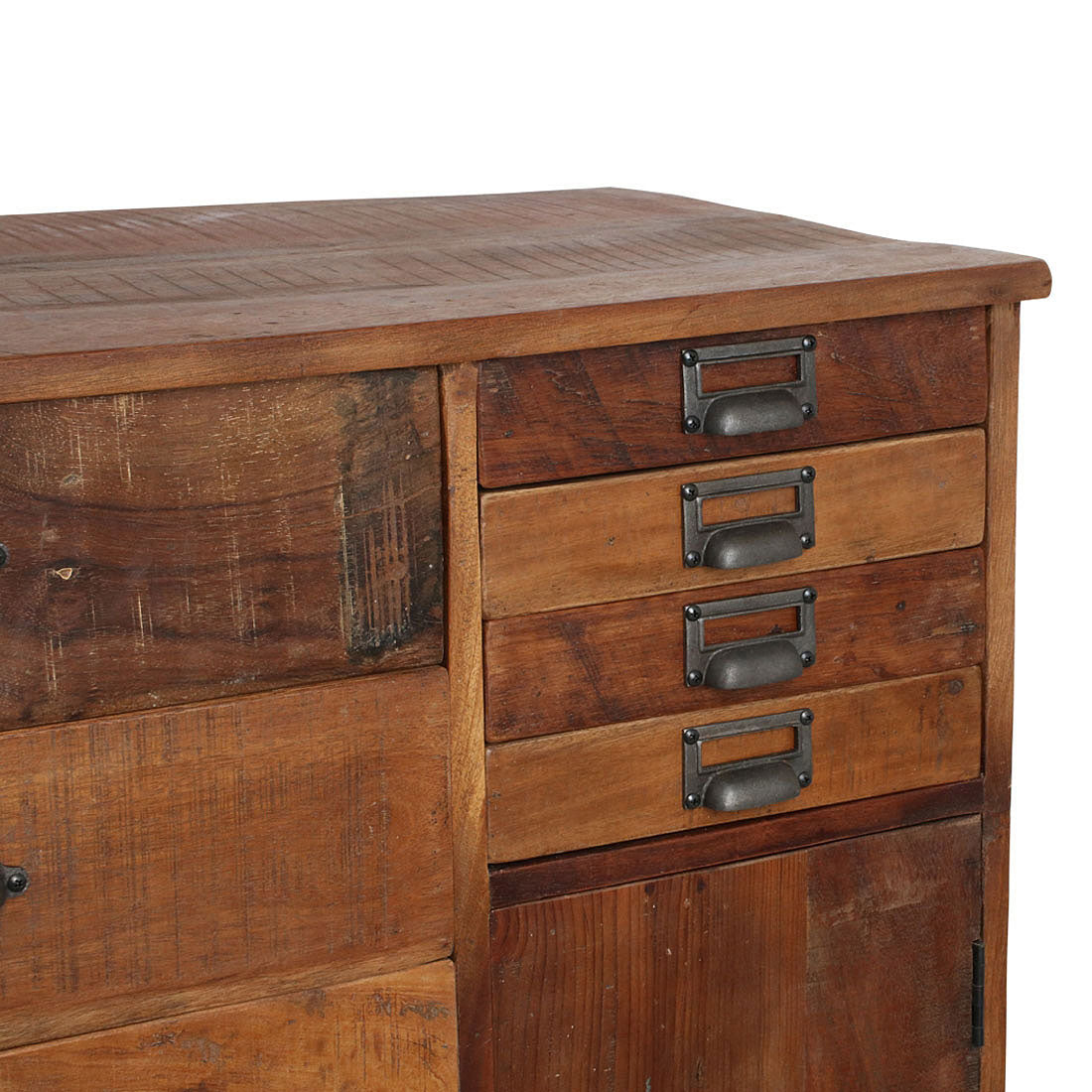 Kommode STUFF Loft Kollektion mit 11 Schubladen aus recyceltem Altholz und Metall