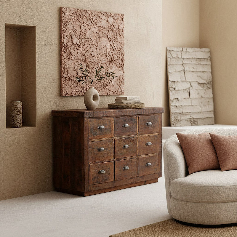 Kommode Heritage mit 9 Schubladen aus recyceltem Holz | STUFF Loft