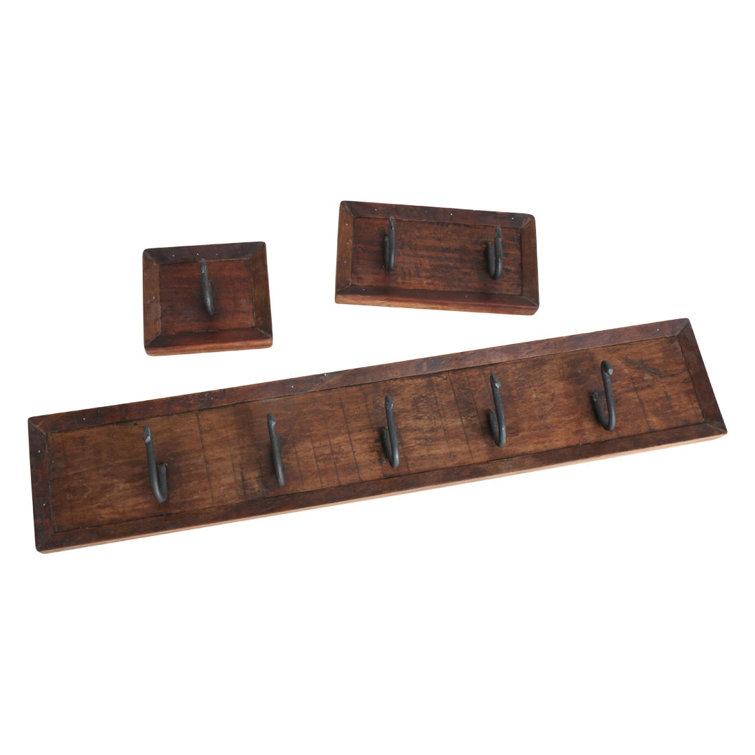 Wandgarderobe aus Holz Vintage mit fünf Haken - Factory Kollektion