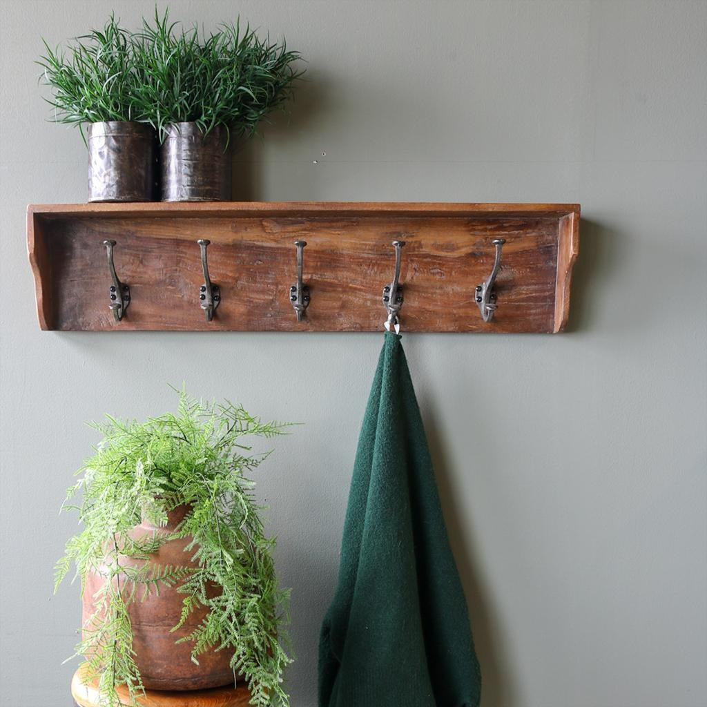 Vintage Wandgarderobe Flurgarderobe Garderobenhaken Wandhaken Altholz | STUFF Loft