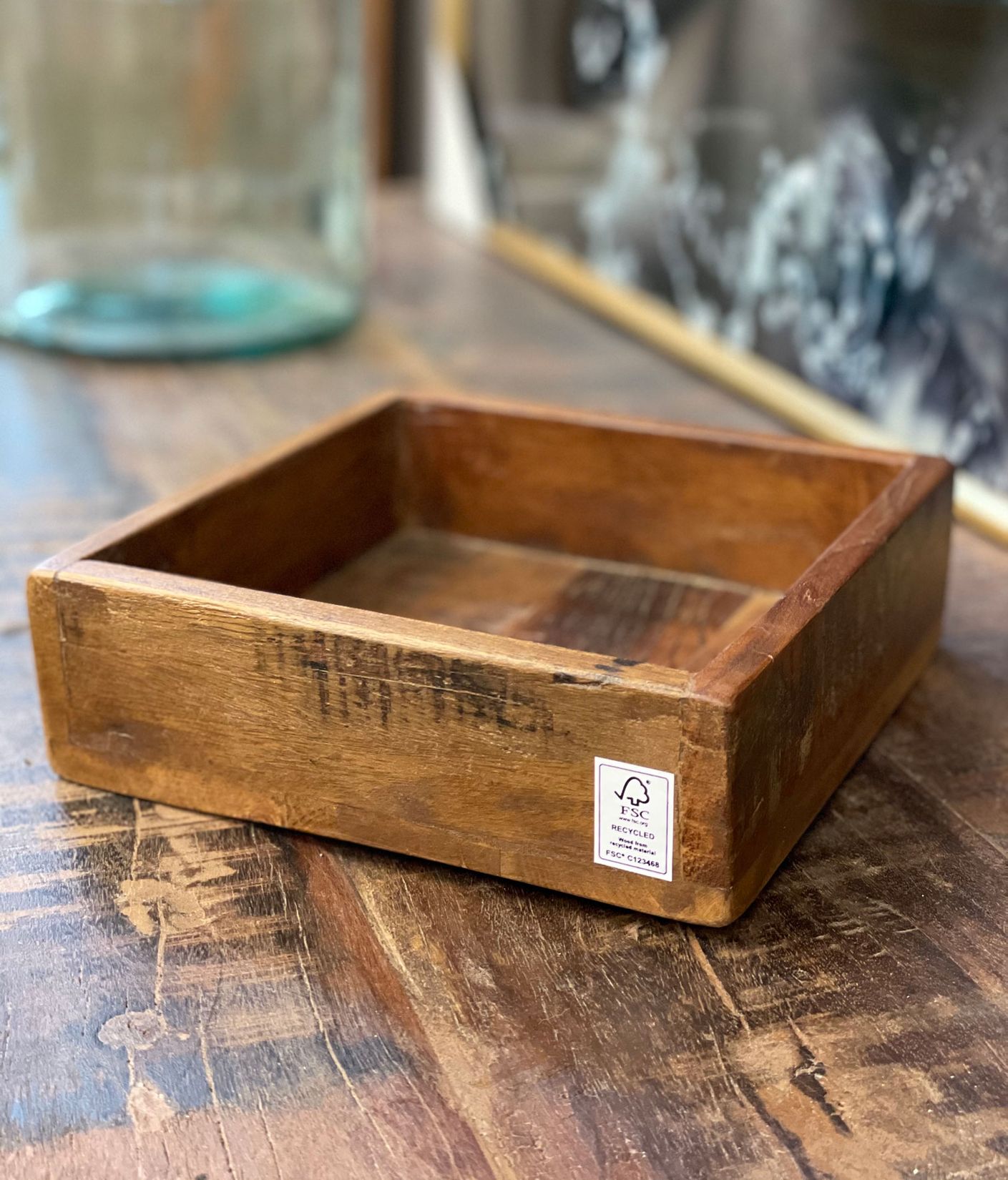 Tablett aus Holz im Vintage Design, klein