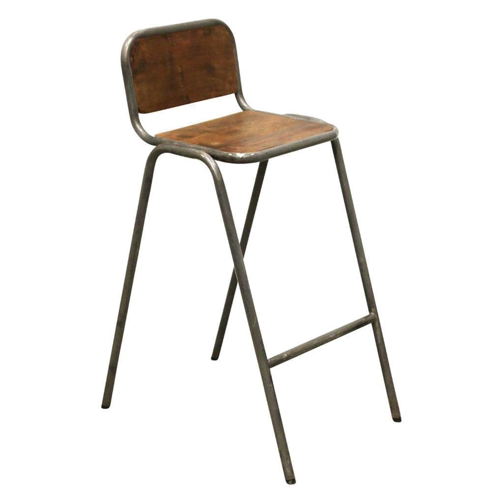 Barhocker Barstuhl vintage Akazie und Altmetall Handmade Loft Style | STUFF Shop