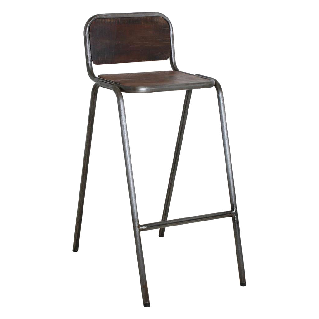Barhocker Barstuhl vintage Akazie und Altmetall Handmade Loft Style | STUFF Shop
