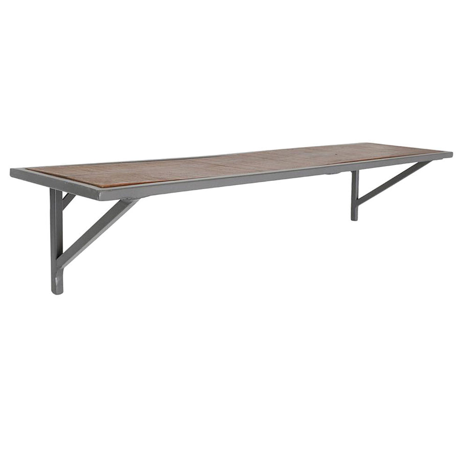 Wandregal aus recyceltem Altholz Massivholz und mit Rahmen und Regalhaltern aus Stahl, Industie-Loft-Vintage-Design