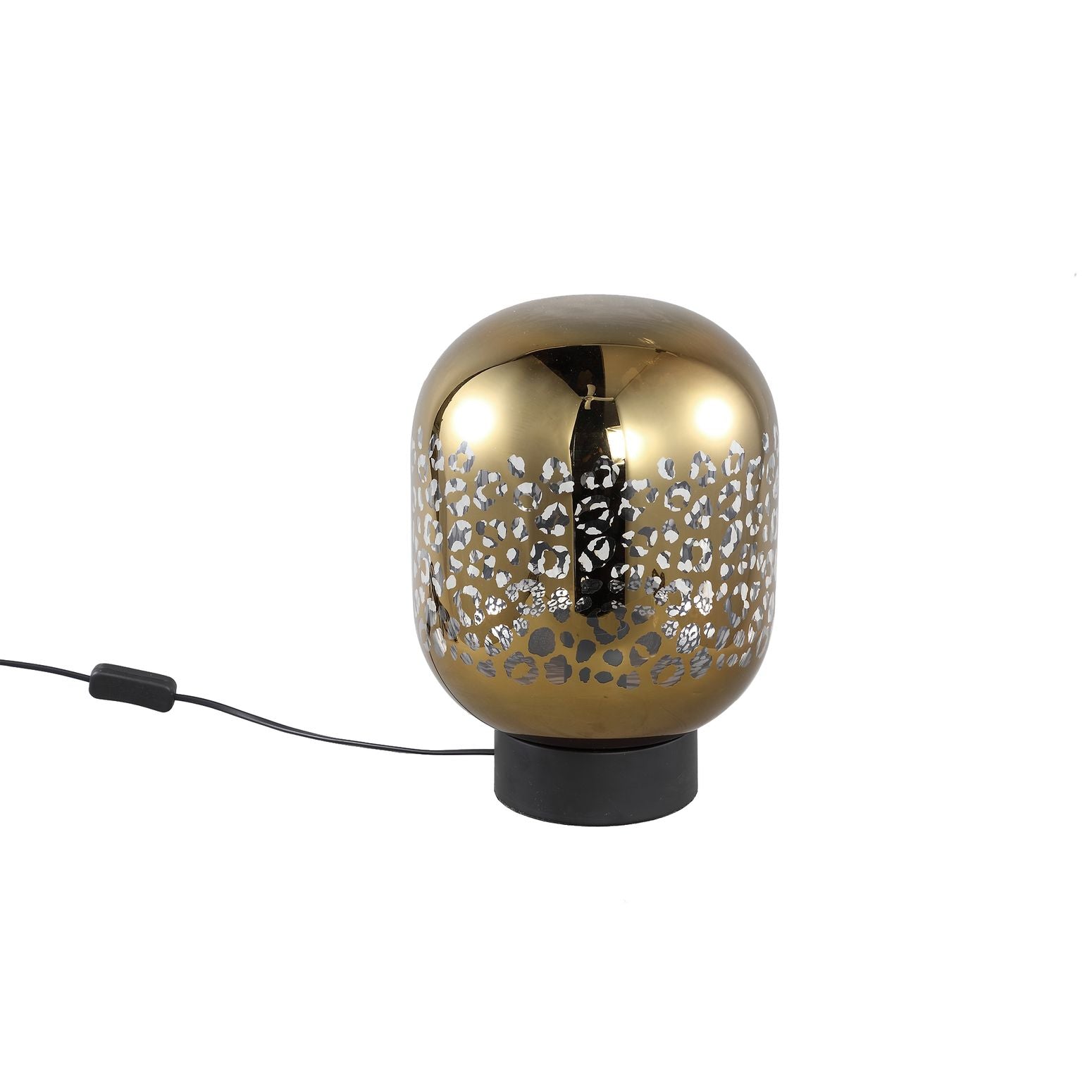 Tischleuchte Shevon Gold Leopard aus Glas, small